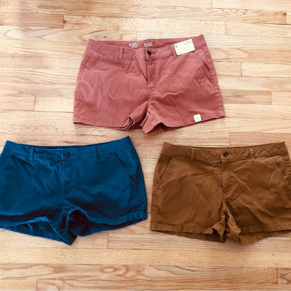 Lot 3 A.n.a shorts 16 mid rise shortie shorts 3.5 inseam 1 nwt.